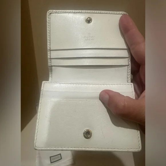 Gucci GG Marmont Sherry Leather Quilted BifoldWallet White